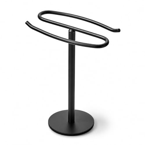 Matte Black Hand Towel Holder Stand,13 Inch Free-Standing Towel Rack, SUS304 Stainless Steel Towel Bar Rack Stand, Tower Bar for Bathroom Kitchen Vanity Countertop… - color: Matte Black