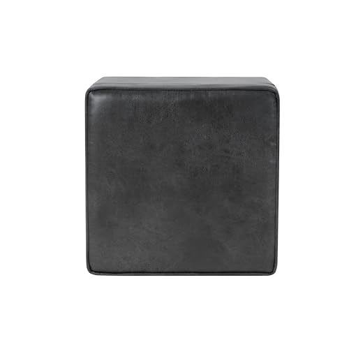 HomePop Square Ottoman with Lift Off Top - Gray Faux Leather Small - color: Grey