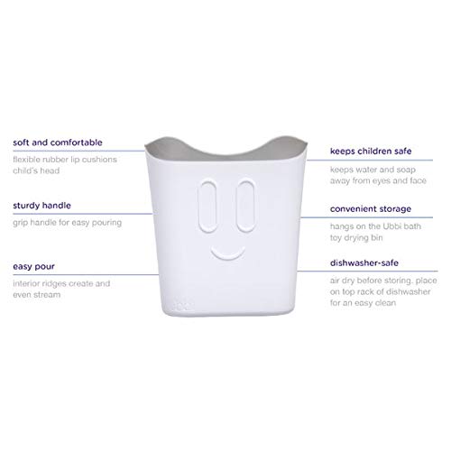 Ubbi Bath Rinse Cup for Babies & Toddlers, Baby Hair Rinse Cup, Newborn Bath Time Essential, Tear-Free Bath Accessory, White - style: Rinse Cup