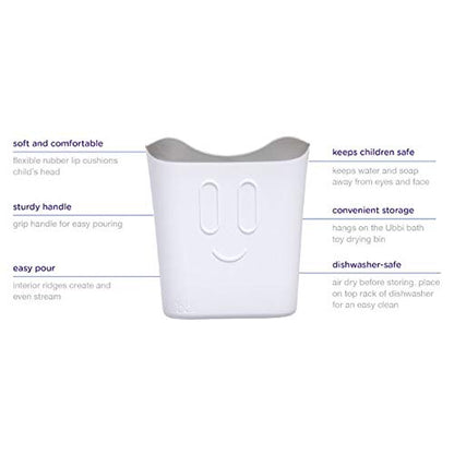 Ubbi Bath Rinse Cup for Babies & Toddlers, Baby Hair Rinse Cup, Newborn Bath Time Essential, Tear-Free Bath Accessory, White - style: Rinse Cup