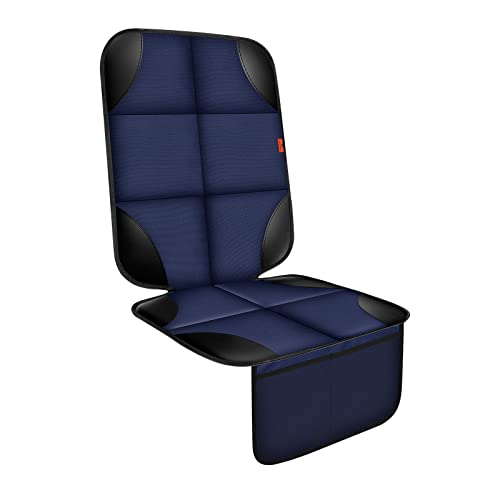 XHYANG Car Seat Protector 1 Pack Car Seat Cushion Mat Thickest Padding,Waterproof 600D Fabric Car Seat Covers for Non-Slip Backing Mesh Pockets for Baby and Pet (Blue, 1 Pc) - color: Blue, size: 1 Pc