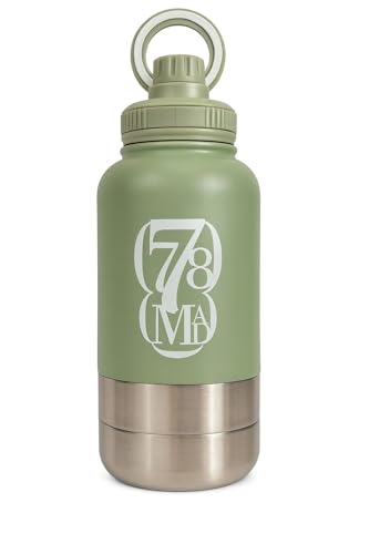 3-in-1 Dog Water Bottles with Food & Water Bowls – Insulated Stainless Steel 32oz Travel Bottle for Walking, Hiking & Outdoor Adventures (Light Beige) - color: Light Beige
