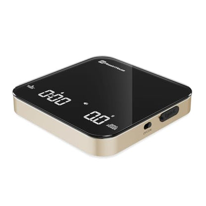 Maestri House S2 Espresso Coffee Scale with Timer, USB-C Rechargeable 2kg/0.1g Precision Shot Scale, Digital Scale for Espresso Brewing(Black & Gold) - color: Black&Gold