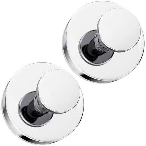 Suction Cup Hooks for Shower, Bathrooms Wall, Glass Door, Mirror, Kitchen–Towel, Robes, Coat, Hanging up to 15 lbs No-Drill Suction Hooks–Waterproof & Rustproof (Chrome, 2 PCS) - color: Chrome