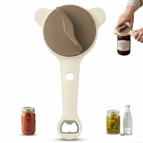 Jar Opener – 4-in-1 Adjustable Stainless Steel Secure Grip Lid Remover for Jars, Bottles & Cans, Multifunctional Kitchen Tool