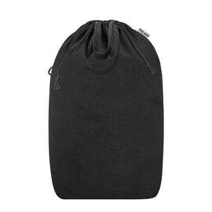 Canvas Laundry Bags with Handles & Square Base 13.8"Wx13.8"Dx27.6"H, Large Heavy Duty Laundry Hamper Bag, College Dorm Washable Drawstring Canvas Dirty Clothes Sack (Black) - color: Black 1-Pack | Square Base, size: 13.8"Wx13.8"Depthx27.6"H