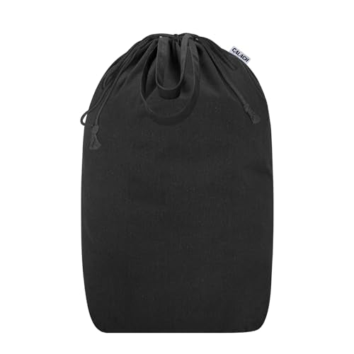 Canvas Laundry Bags with Handles & Square Base 13.8"Wx13.8"Dx27.6"H, Large Heavy Duty Laundry Hamper Bag, College Dorm Washable Drawstring Canvas Dirty Clothes Sack (Black) - color: Black 1-Pack | Square Base, size: 13.8"Wx13.8"Depthx27.6"H