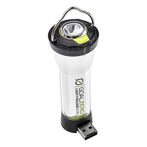Goal Zero Lighthouse Micro Flash Lantern, USB Rechargeable Flashlight for Emergency and Outdoor Use - style: Lighthouse Micro Flash