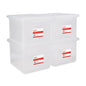 STAPLES Plastic File Box with Snap Lid, Letter/Legal Size, Clear, 4/Carton - color: Clear, size: 4 Pack, style: Box (Snap Lid)