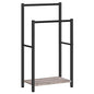 HOOBRO Freestanding Towel Rack, 2 Tier Blanket Ladder Holder for Bathroom, 16.5" L x 9.4" W x 31.5" H, Blanket Rack, Industrial Drying and Display Rack with Shelf, Metal, Greige and Black BG02LB01 - color: Greige + Black, size: 16.5"L x 9.4"W x 31.5"H