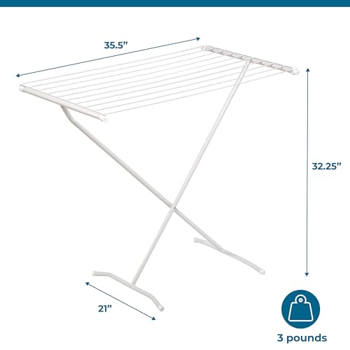 Honey-Can-Do Collapsible Clothes Drying Rack – Sturdy Metal X-Frame, Space-Saving Towel & Laundry Rack for Indoor/Outdoor Use, Foldable Design for Laundry Organization - style: X-Frame