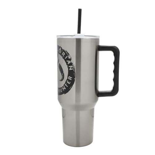 Bioworld Star Wars Mandalorian Mythosaur Skull Bounty Hunter Logo 40 Oz Silver Stainless Steel Tumbler - color: Mythosaur Skull
