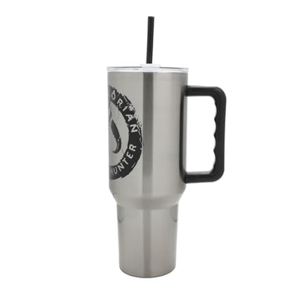 Bioworld Star Wars Mandalorian Mythosaur Skull Bounty Hunter Logo 40 Oz Silver Stainless Steel Tumbler - color: Mythosaur Skull