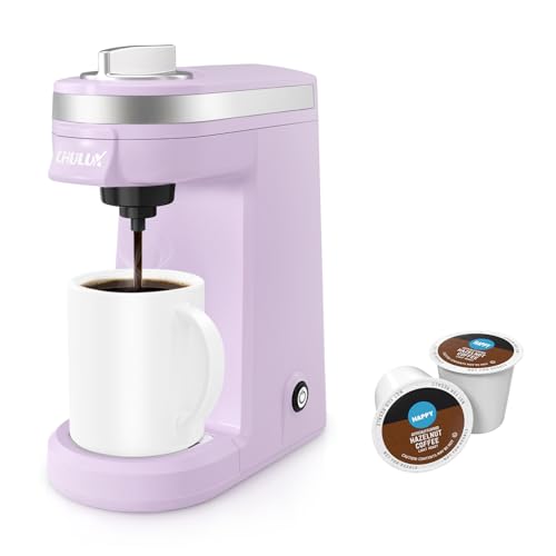 CHULUX Mini Coffee Maker for K Capsule, Single Serve Coffee Maker for One Cup Americano, Lightweight Pod Coffee Machine, Lavender - color: Lavender