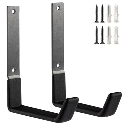 Heavy Duty Wall Hooks, Utility Hooks, Tool Organizer - Large Steel U Hooks for Garage & Garden, Hose Hanger (2 Pack) - size: Large