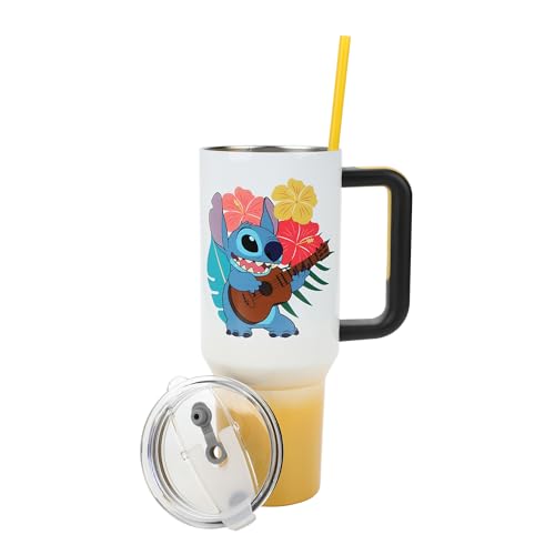 Disney's Stitch Hawaiian 40 Oz. Stainless Steel Tumbler - color: Stitch Holding Guitar