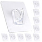 Adhesive Hooks, Heavy Duty Utility Hooks 20 lb(Max) Waterproof and Oilproof Removable, Clear Seamless Hooks Reusable Wall Hook for Kitchen Bathroom Bedroom Office - 10 Pack