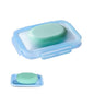 Silicone Compact Leakproof Travel Soap Case (Blue) | Soap Holder Travel with Drainage Layer, Portable Bar Soap Holder for Gym, Camping & Bathroom, Soap Box Container Toiletries - color: Blue