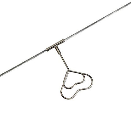 TFu Multi-Purpose Steel Wall Hanging Photo Display Cable Wire Rod String with 12 Clips for Hanging Photos Notes and Artworks (Heart Shape Clip) - size: Heart shape clip