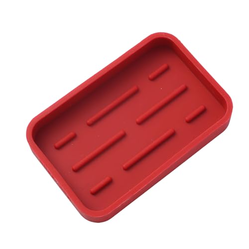 MicoYang Silicone Kitchen Sink Organizer Tray for Multiple Usage,Easy Clean Sponges Holder for Kitchen Bathroom Counter or Sink,Dish Soap Dispenser,Scrubber,Bottle,Cup Red 4.9”x 3.2” - color: Red, size: 4.9"×3.2"