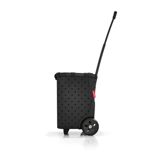 reisenthel carrycruiser glossy dots black - Portable shopping trolley with sturdy aluminum frame, shoulder strap and removable mesh inner bag -water-repellent - color: Glossy Dots Black