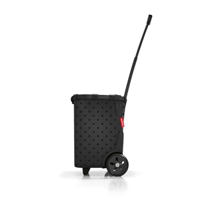 reisenthel carrycruiser glossy dots black - Portable shopping trolley with sturdy aluminum frame, shoulder strap and removable mesh inner bag -water-repellent - color: Glossy Dots Black