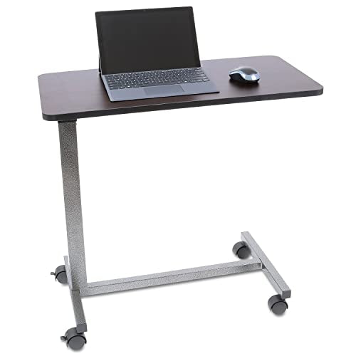 Roscoe Medical Hospital Bed Table, Rolling Overbed Table, Laptop Tables for Recliner, Bed, Bedside and Sofa - Computer Tables, Hospital Tray, Adjustable with Wheels and Secure Height Adjustment