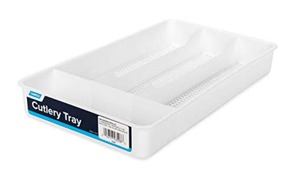 Camco 43508 Cutlery Tray - Designed for RV and Compact Kitchen Drawers - Easily Organize and Store Kitchen Flatware - White - color: White, style: Fixed