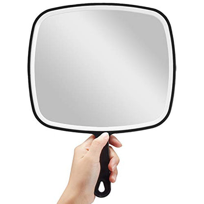 OMIRO Hand Mirror, Extra Large Black Handheld Mirror with Handle, 9" W x 12.4" L (Pack of 3) - size: 12.4"L x 9"W - Pack of 3