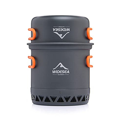 widesea Camping Cookware Outdoor Pot Pan Cooking Equipment Heat Exchange Design for Hiking Backpacking Travel - style: For 1 Person
