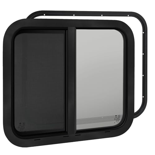 RV Window,Camper Replacement Horizontal Sliding RV Window for Cargo Trailer Utility Travel Trailer Cargo Van Truck SUV 24" W x 15" H,Fit 15/16" or 1-3/8" Thick Wall,Allow Error 1/16",DOT Approved - size: 24"W x 15"H