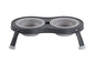 Dexas Pets Double Elevated Pet Feeder, Light Gray, Large/2.5 Cup Capacity Bowls (PW110432429) - color: Light Gray, size: Large/2.5 Cup Capacity Bowls
