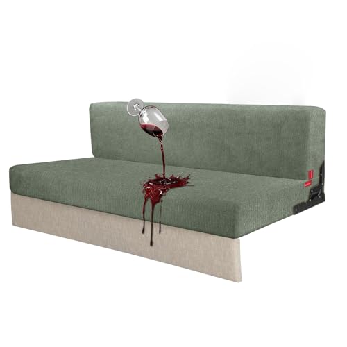 Waterproof RV Dinette Cushion Covers - Stretch Seat Slipcover, Washable RV Couch Cover Designed for Camper Car Bench (Sofa 1 Backrest Cover & 1 Bench Cover, Green) - color: Green, size: Sofa 1 Backrest Cover & 1 Bench Cover