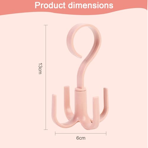 Generic 360-Degree Rotating Wall Hook, Multi-Purpose, Pink, Plastic, Modern, No-Drill, Adhesive, Closet, Kitchen, Bathroom, Bedroom - color: Pink