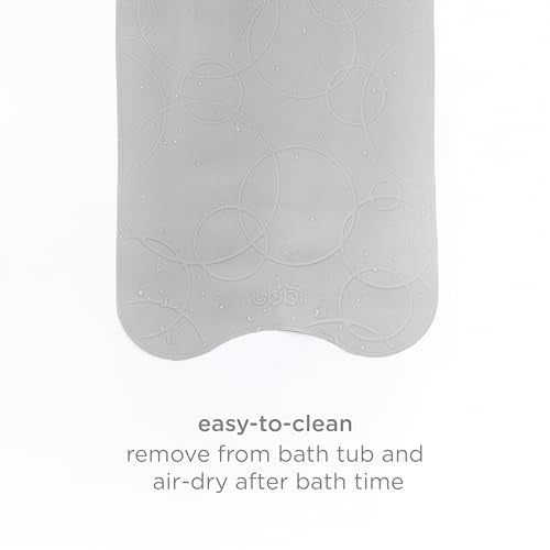 Ubbi Cushioned Non-Slip Bath Mat for Baby, Powerful Suction Cups, Baby Bathtub Time Essentials, Gray - style: Bath Mat