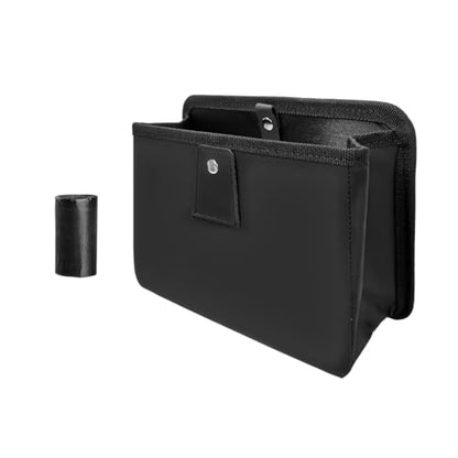 Yourkar Car Trash Can, Foldable Waterproof Leather Car Garbage Organizer Holder, Automotive Mini Dustbin Container with One Roll Trash Bag, Universal Interior Car Accessories (Black, M) - color: Black, M