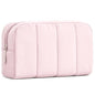 oscaurt Makeup Bag Cosmetic Bag Travel Toiletry Bag for Women Puffy Padded Cosmetic Pouch Purse Wide-open Makeup Organizer Case Travel Essentials - color: Pink