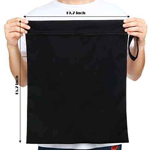 Shappy 2 Pack Large Travel Laundry Bags, Large Wet Dry Waterproof Dirty Clothes Bag for Suitcase, Swimsuit Beach Gym College Dorm Wet Bag(Solid Black Gray) - style: Solid Black Gray