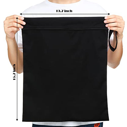 Shappy 2 Pack Large Travel Laundry Bags, Large Wet Dry Waterproof Dirty Clothes Bag for Suitcase, Swimsuit Beach Gym College Dorm Wet Bag(Solid Black Gray) - style: Solid Black Gray