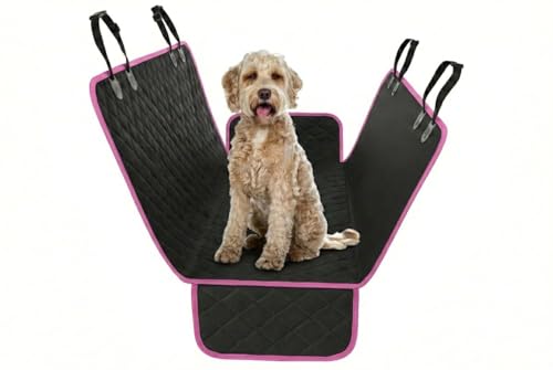 Active Pets Pink Standard Dog Car Hammock Back Seat Cover, Waterproof Backseat Cover Protector for Truck Bench Rear of Sedans or SUVs, Essential Pet Supplies Vacuum or Wipe Clean, Machine Washable - color: Pink, size: Standard (53" x 56")