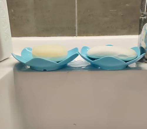 Soap Dish Soap Holder for Showerl Self Draining Bar for Shower Bathroom Bathtub Kitchen，Blue+Blue - color: E-blue+blue