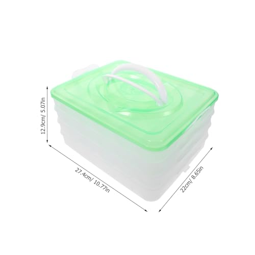 Zerodeko Dumpling Storage Box 4-Layer Stackable Food Container with Handle Portable Organizer for Kitchen and Freezer Each Tray Holds 18 Dumplings Bpa-Free Fresh-Keeping