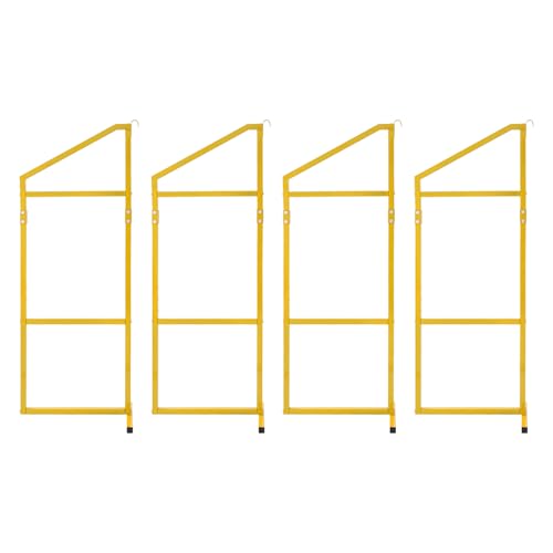 Shipping Container Shelving Rack, 4 PCS 3-Tier Container Hanging Shelf Brackets, 1100LBS Load Capacity, 52"(H) X 19"(W) for Containers, Trailers, Cargo (Yellow)