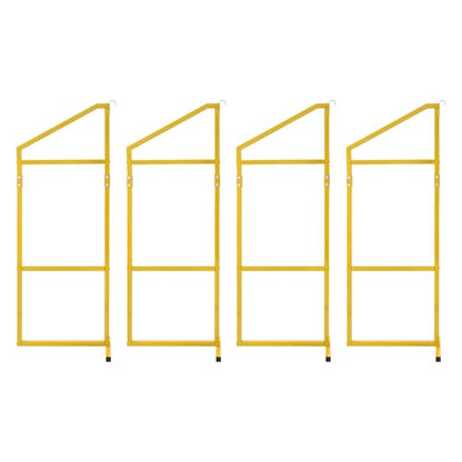 Shipping Container Shelving Rack, 4 PCS 3-Tier Container Hanging Shelf Brackets, 1100LBS Load Capacity, 52"(H) X 19"(W) for Containers, Trailers, Cargo (Yellow)