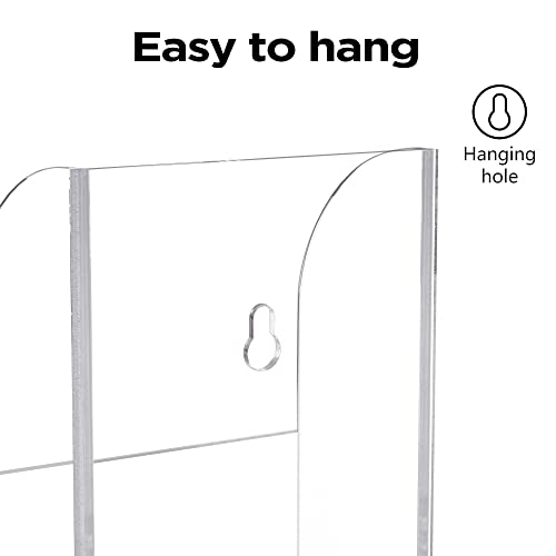 HBlife Acrylic Remote Holder Organizer, Clear TV Remote Control Holder Wall Mount Remote Caddy for Bedside, Media Organizer Storage Box 1 Compartment - style: 1 Compartment
