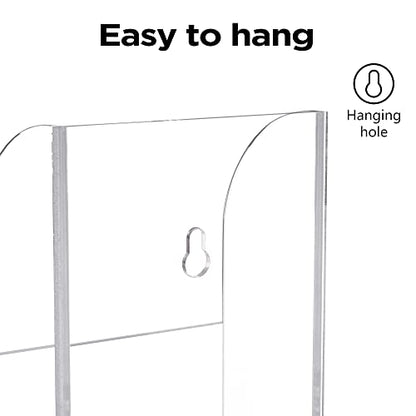 HBlife Acrylic Remote Control Holder Organizer, Clear Wall Mount Caddy for TV, Bedside - 2 Compartments - style: 2 Compartment