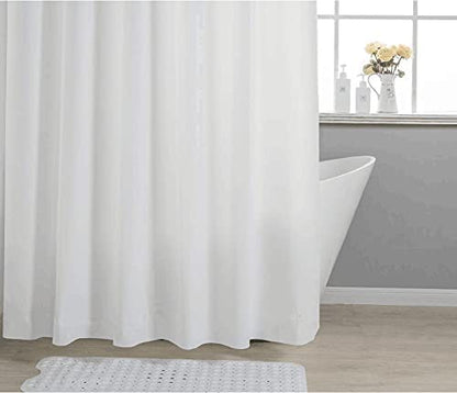 Clawfoot Tub Shower Curtain 180x60 Inch White Liner All Warp Around Extra Wide 36 Metal Hooks Vinyl Bath Curtain for Clawfoot Stand Up Tub Bathroom PEVA Waterproof Liner - color: Pure White, size: 180"W x 60"L (Pack of 1)