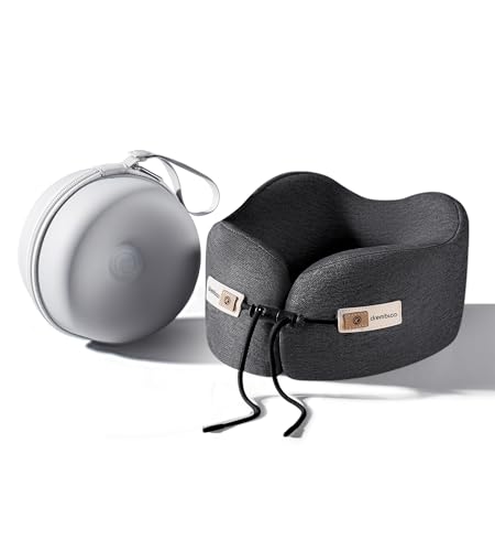 Travel Neck Pillow for Airplane, Premium Memory Foam 360° Ergonomic Support for Sleeping on Long Flights, Compact Portable Sleep Essential with Comfortable Cover for Cars, Office Naps & Home Use - color: Black