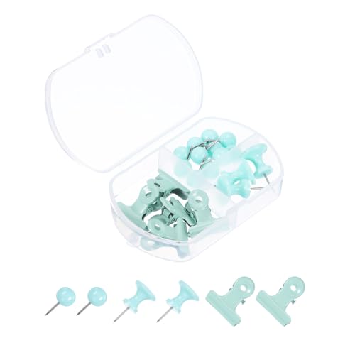 PATIKIL 3/8-Inch Push Pins Set, Round Map Push Pins Thumb Tacks No Scratches Bull Clips Office Supplies Set for Hanging Photos Cork Board Map Marking, Green - color: Green