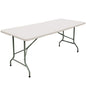FORUP 6ft Table, Folding Utility Table, Fold-in-Half Portable Plastic Picnic Party Dining Camp Table (White) - size: 6 ft